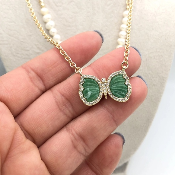 Park Lane 2 Layered Butterfly Necklace - Picture 2 of 5